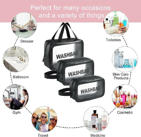3 Pack Cosmetics Bag Toiletry Bag